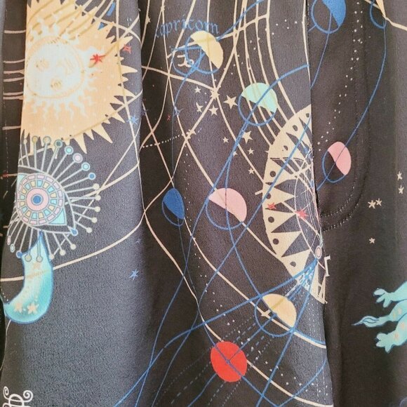 Silvian Heach Astrology Theme Elastic Waist Straight Leg Pants Size X-Small - Picture 10 of 11